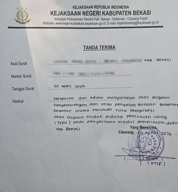 Tirta Bhagasasi Dilaporkan: Dugaan Pencucian Uang dari Modal Pemkab Bekasi